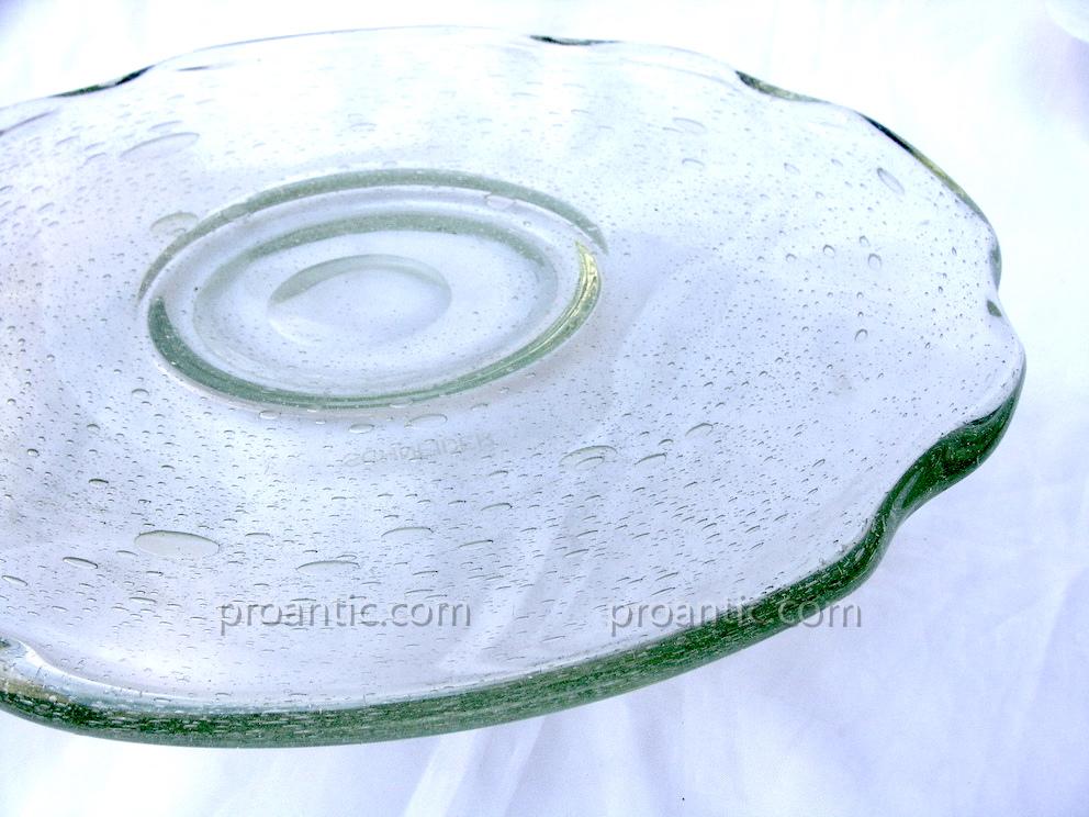 Schneider - Grande Coupe Art Deco 1930 Verre Bulles Verrerie Art Deco-photo-3