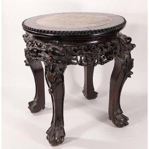 China - Wood And Marble Coffee Table - 19° Chinese Table