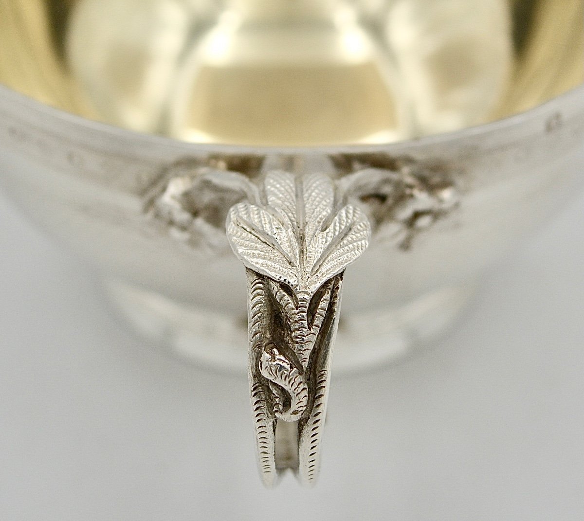 Napoleon III Silver Cup And Saucer By Maison Fouquet-gueudet Circa 1880-photo-5