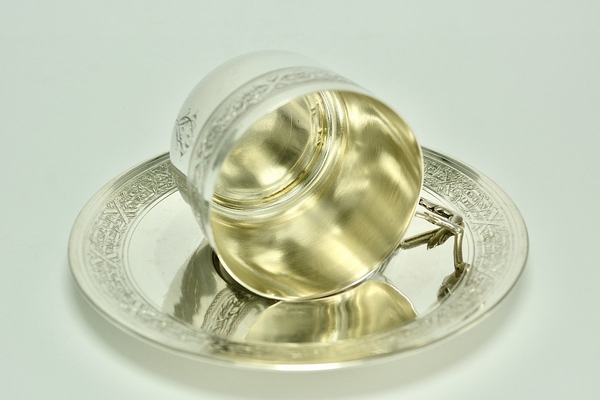 Cup And Its Silver Saucer France Circa 1905-photo-3