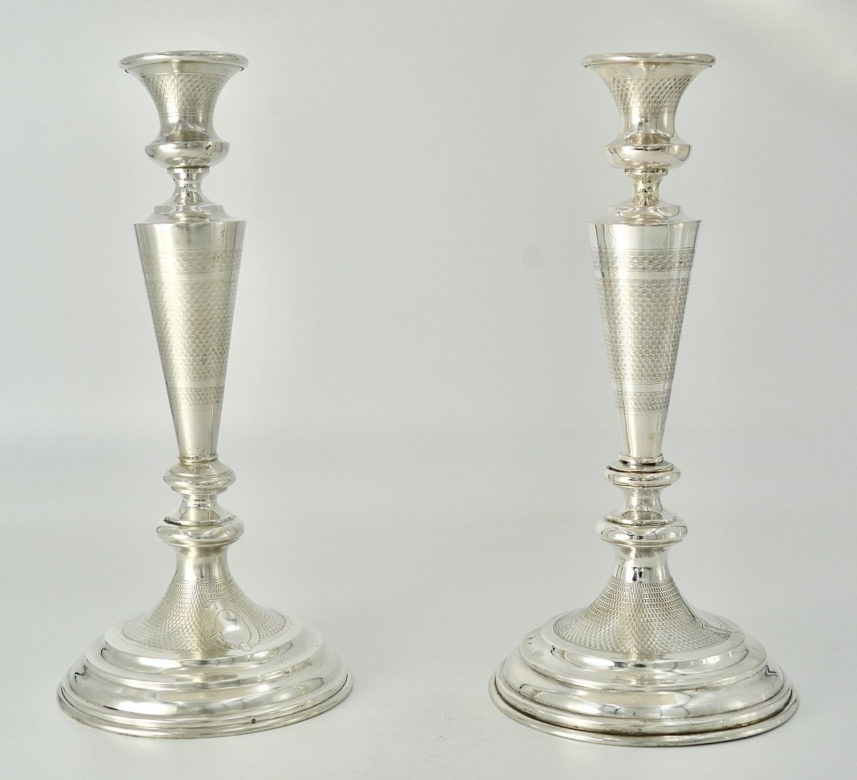 Pair Of Silver Candlesticks, Austria Around 1900