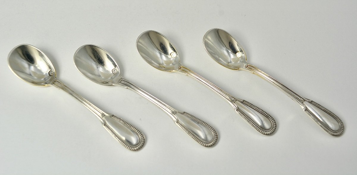 Christofle Nineteenth Century, Salerons And Their Spoons In Silver-photo-6