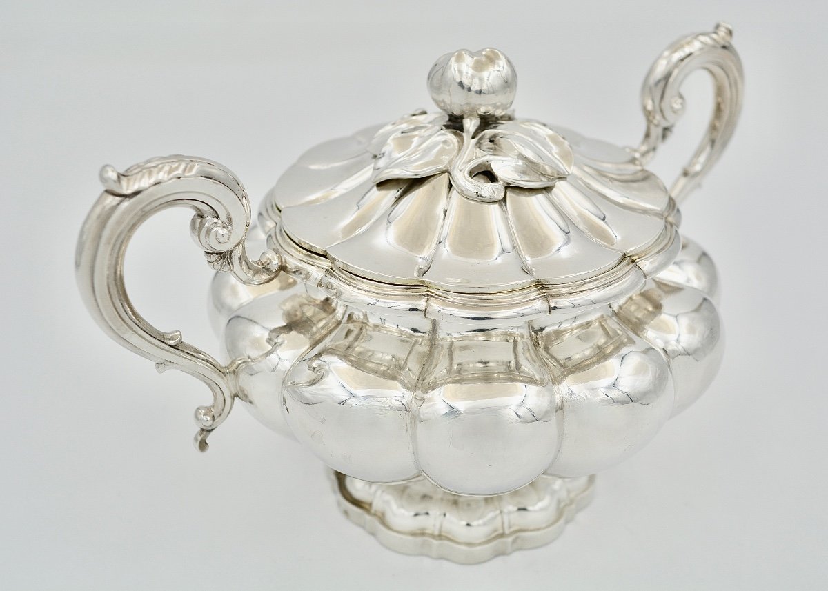 Sugar Bowl In Silver And Vermeil, France Circa 1838-photo-3