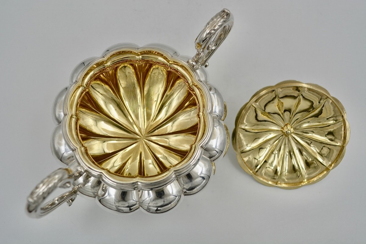 Sugar Bowl In Silver And Vermeil, France Circa 1838-photo-1