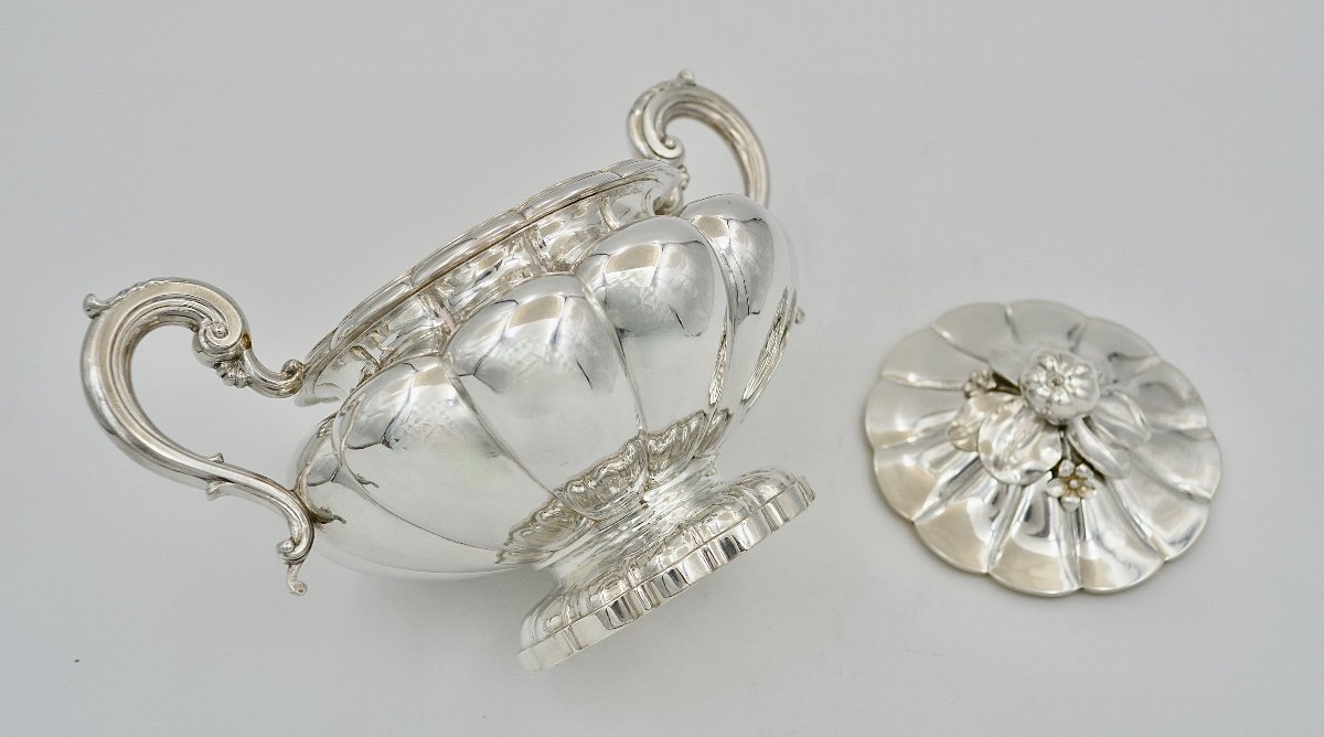 Sugar Bowl In Silver And Vermeil, France Circa 1838-photo-2