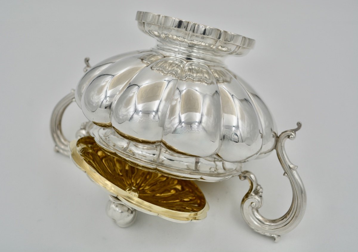 Sugar Bowl In Silver And Vermeil, France Circa 1838-photo-5