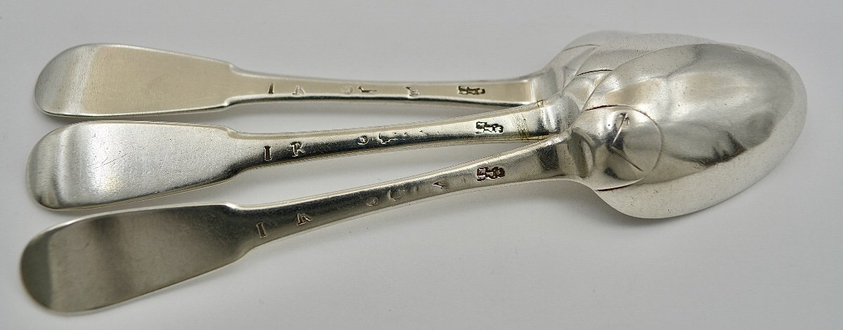 Suite Of Three Tea Spoons, France Eighteenth Century