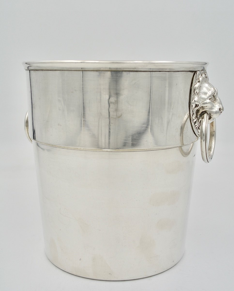 Christofle. Bottle Buckets In Silver Metal, France Circa 1930-photo-4