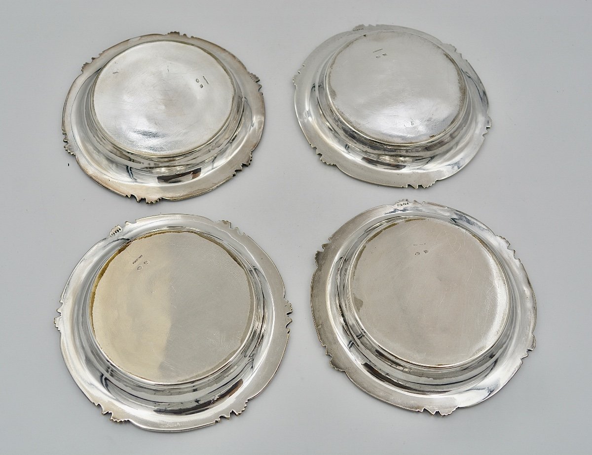 Christofle. Four Silver Bronze Bottle Coasters France Circa 1900-photo-3