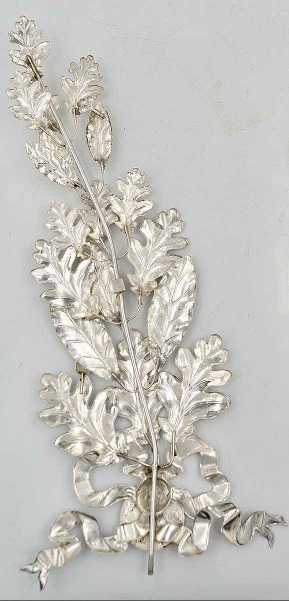 Decoration / A Branch In Silver France Around 1900-photo-2