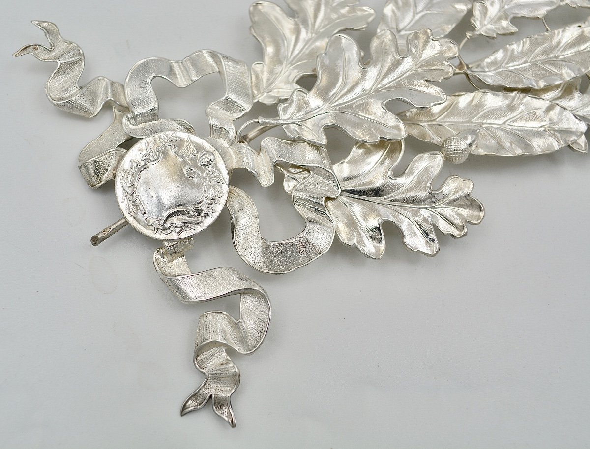 Decoration / A Branch In Silver France Around 1900-photo-4