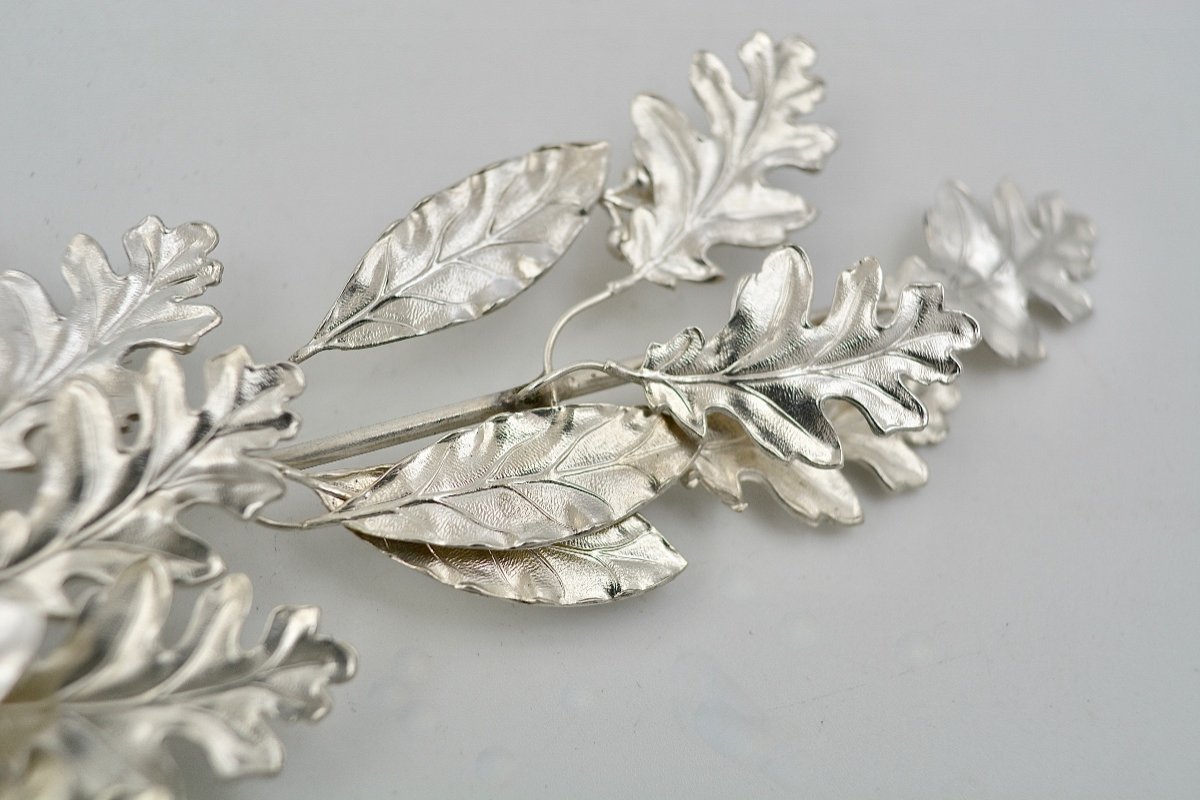 Decoration / A Branch In Silver France Around 1900-photo-1