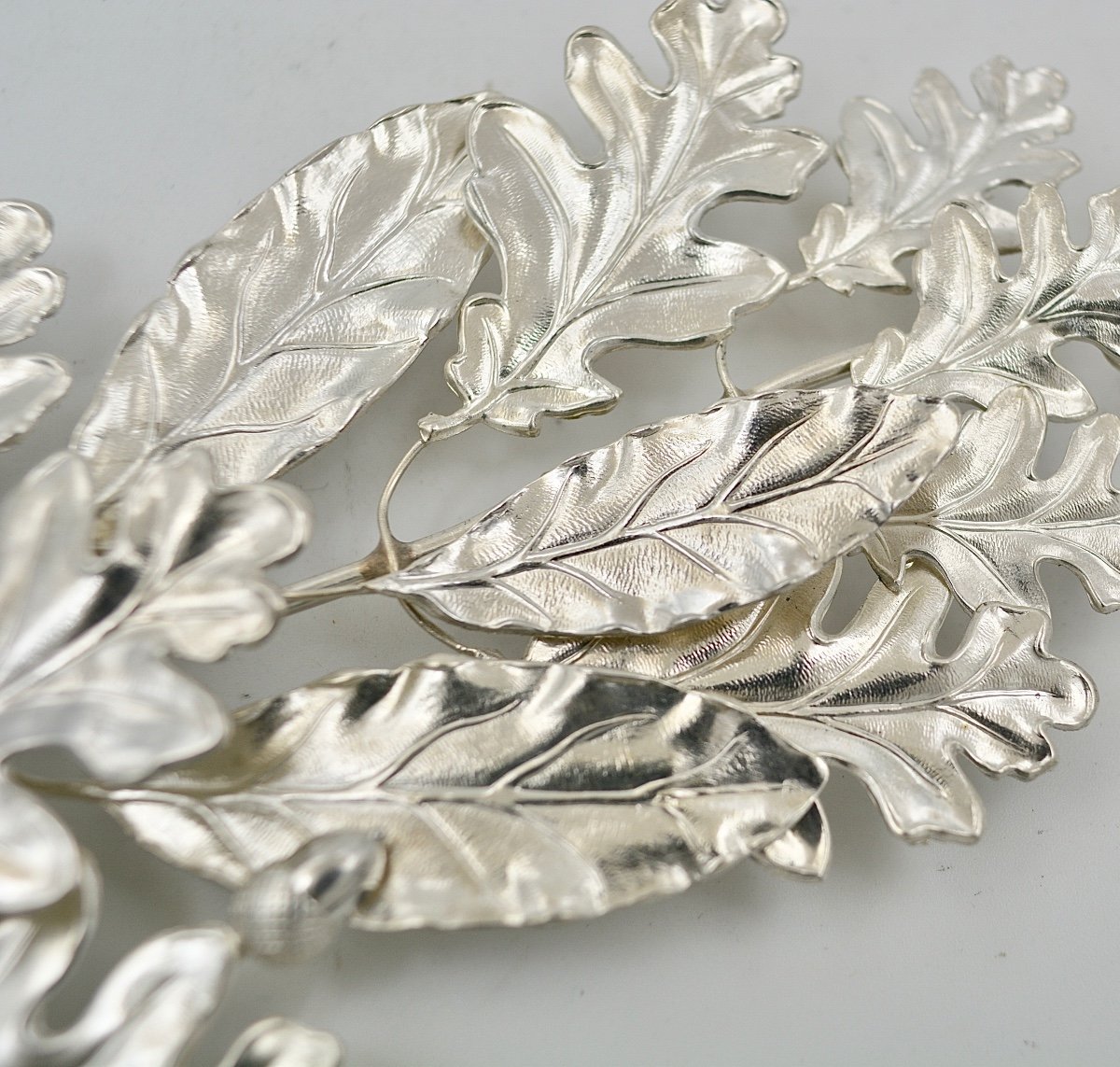 Decoration / A Branch In Silver France Around 1900-photo-2