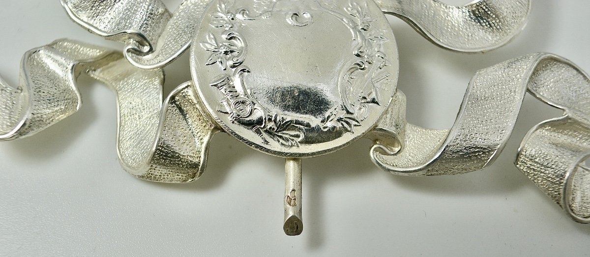 Decoration / A Branch In Silver France Around 1900-photo-3