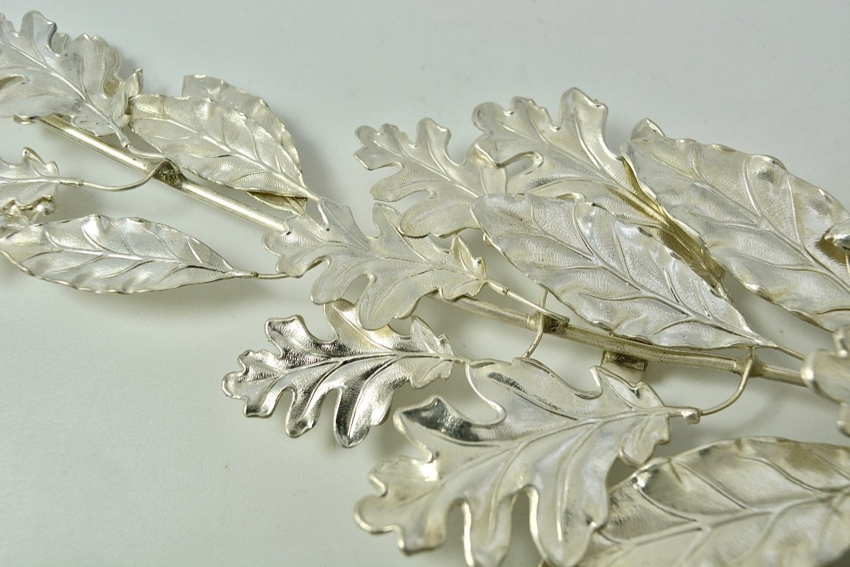 Decoration / A Branch In Silver France Around 1900-photo-5