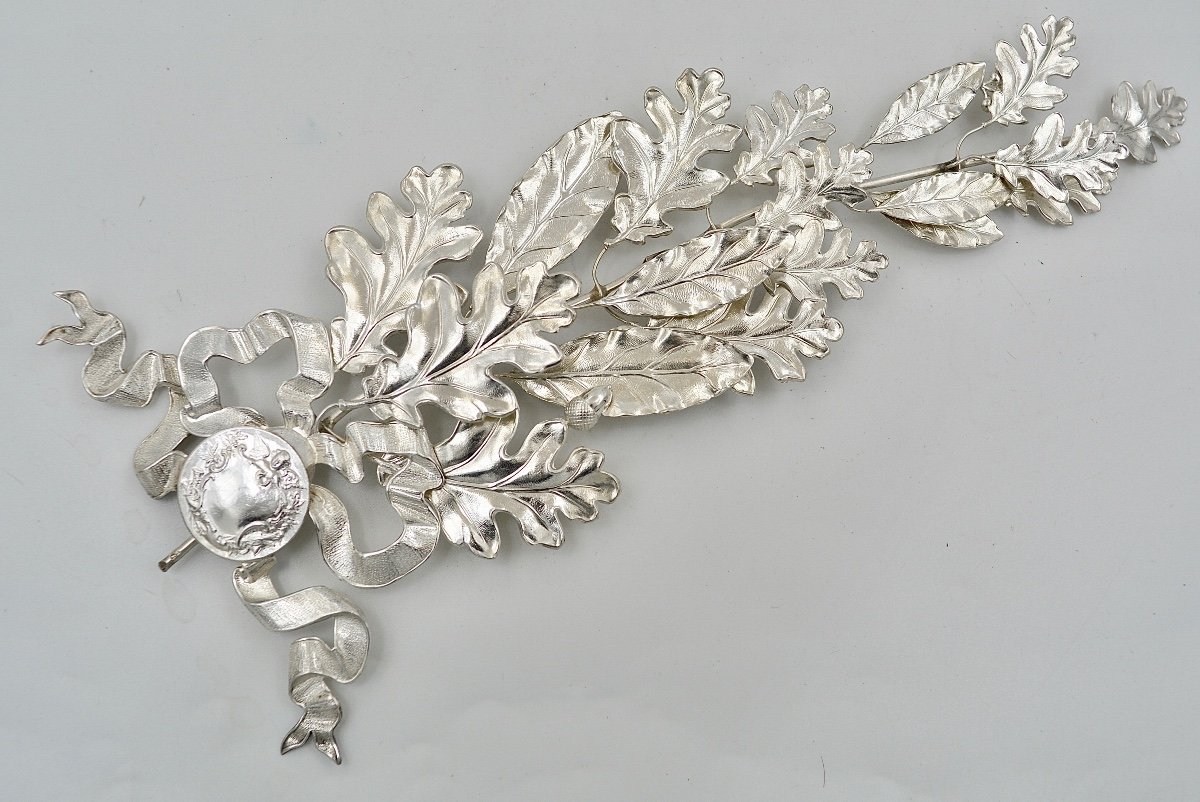 Decoration / A Branch In Silver France Around 1900