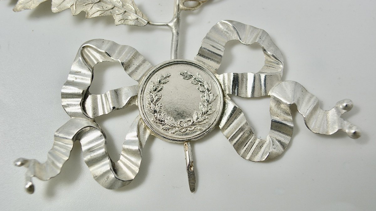 Decoration / Branch In Silver France Around 1900-photo-1