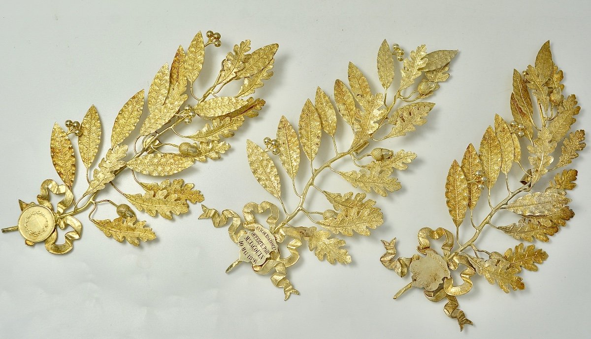 Golden Silver Decorations / Three Pieces / France Circa 1900