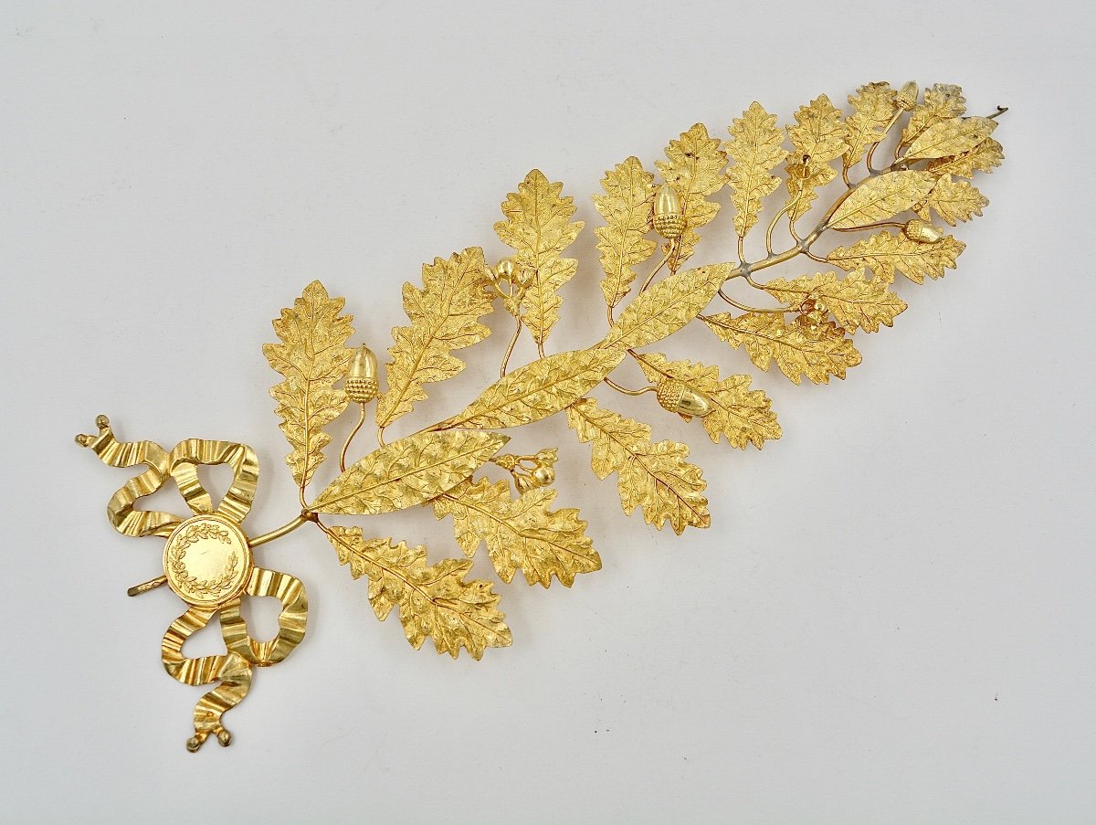 Decoration / Branch In Gilded Silver France Circa 1900-photo-2