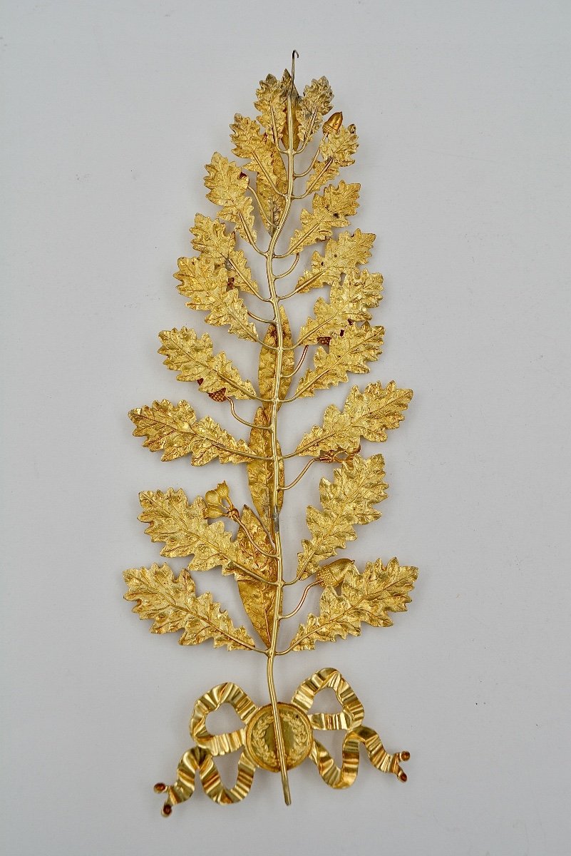 Decoration / Branch In Gilded Silver France Circa 1900-photo-3