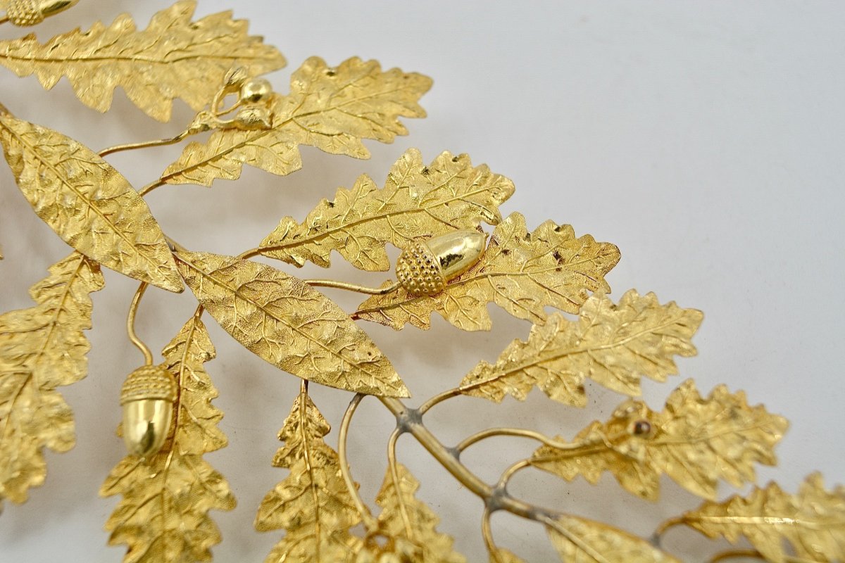 Decoration / Branch In Gilded Silver France Circa 1900-photo-3