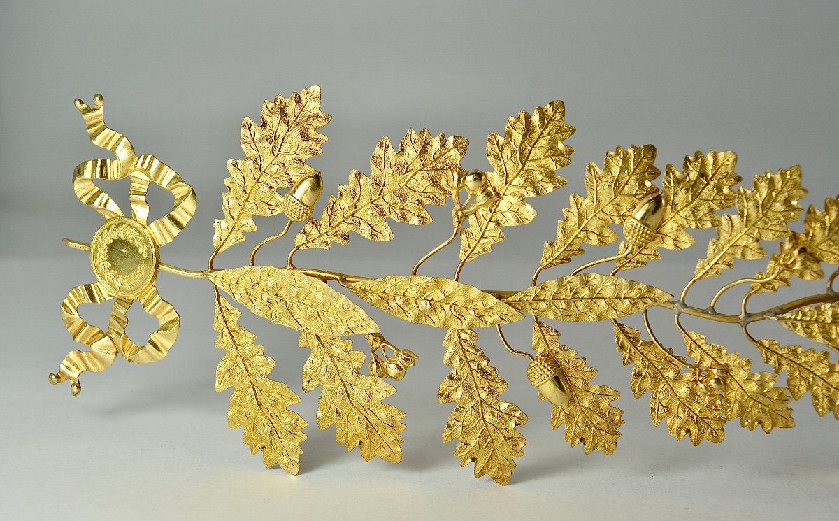 Decoration / Branch In Gilded Silver France Circa 1900-photo-7