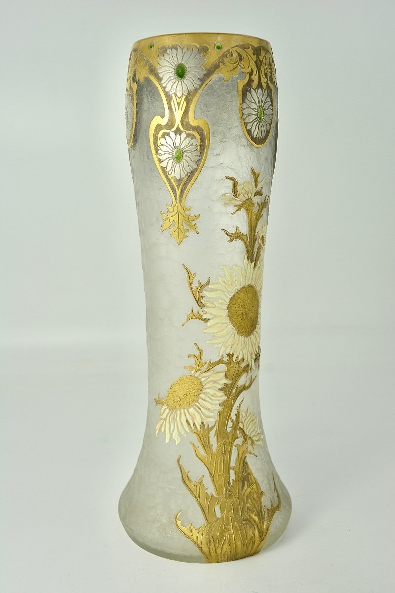 Legras, Frosted Vase, Cleared With Acid. France Around 1900-photo-2