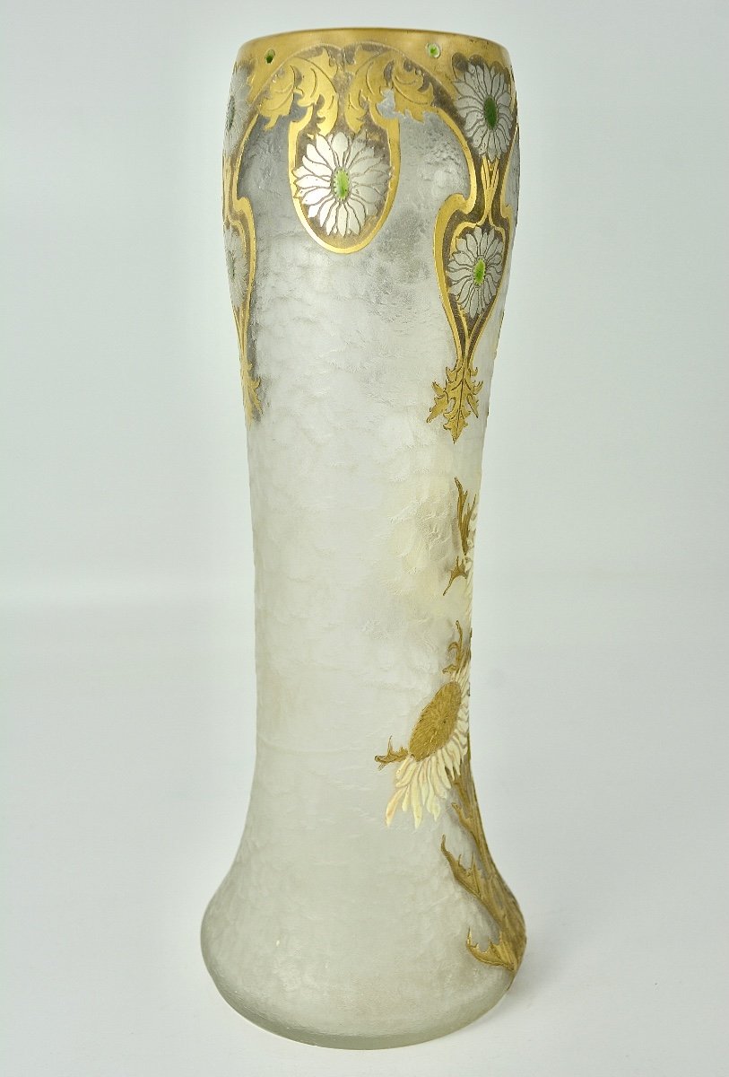 Legras, Frosted Vase, Cleared With Acid. France Around 1900-photo-3