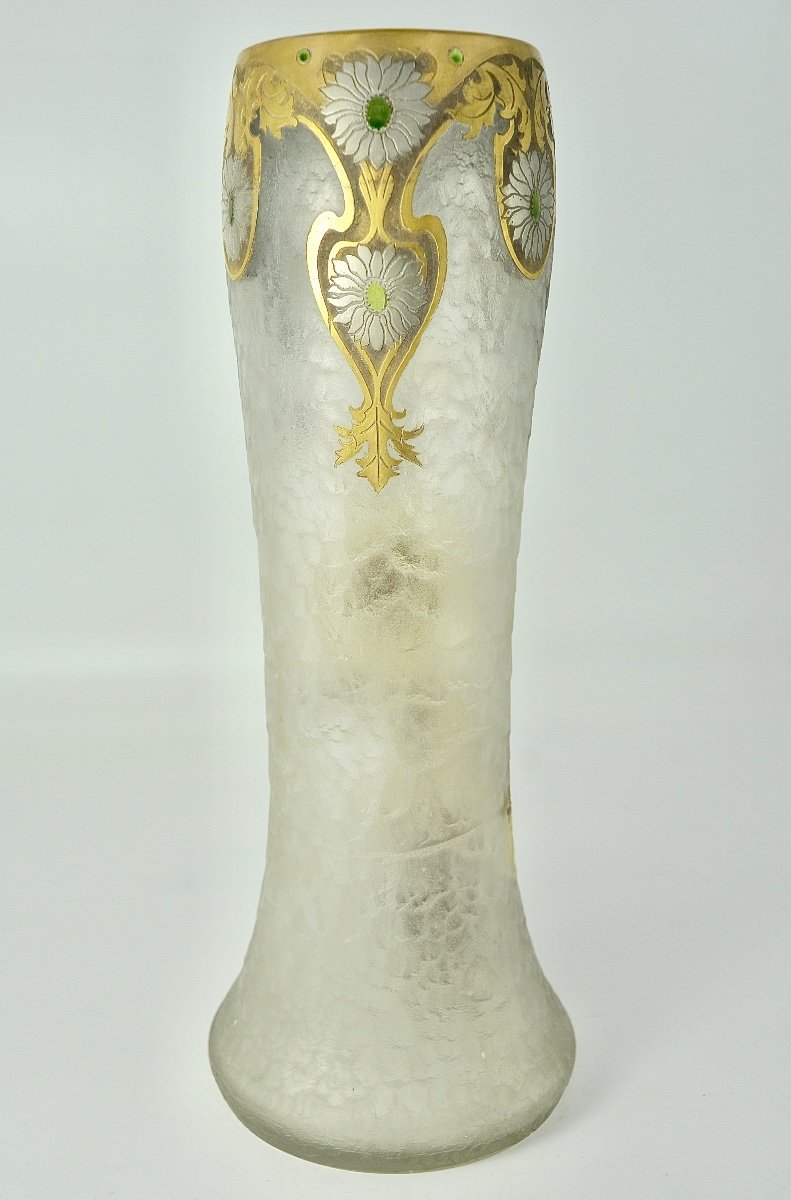 Legras, Frosted Vase, Cleared With Acid. France Around 1900-photo-4