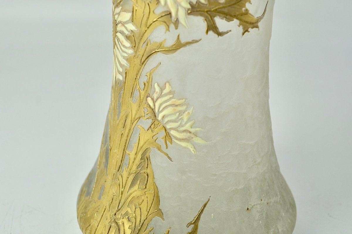 Legras, Frosted Vase, Cleared With Acid. France Around 1900-photo-8