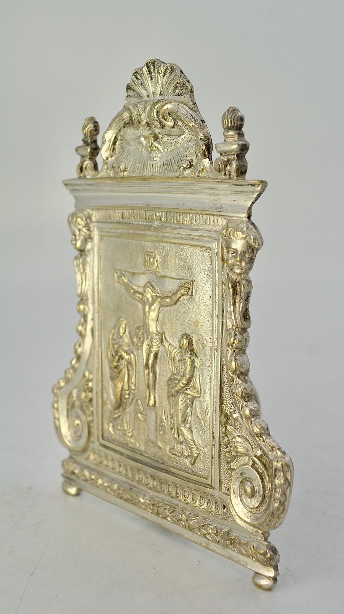 Kiss Of Peace In Silver Bronze. France Around 1800-photo-2