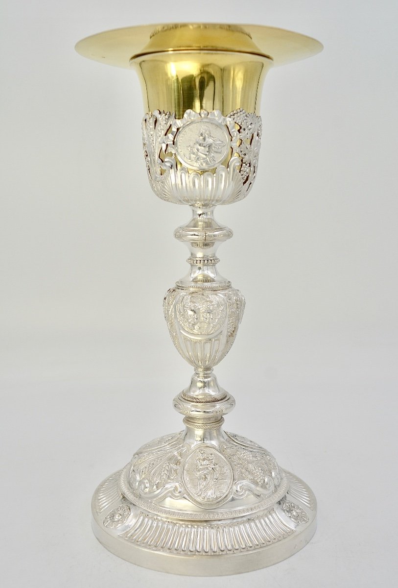 Chalice And Patene In Silver France 19th Century By Martin And Dejean Orfevre-photo-3