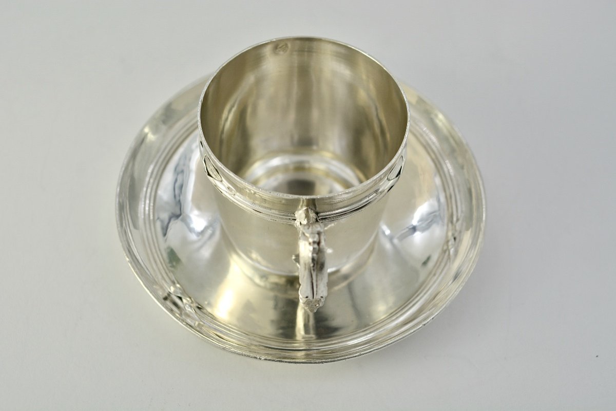 Coffee Cup And Its Saucer, Silver France Circa 1882-photo-1