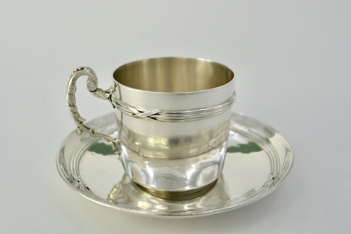 Coffee Cup And Its Saucer, Silver France Circa 1882