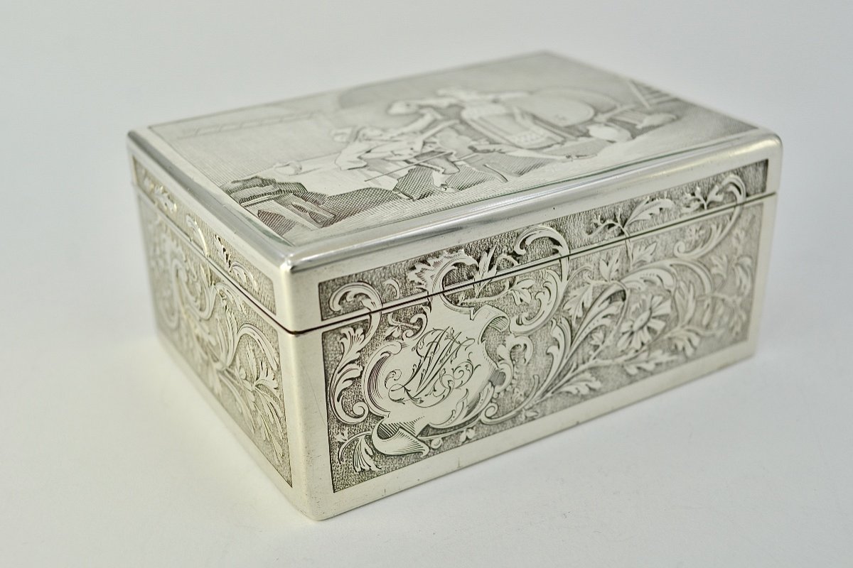 Silver Cigarillo Box France Circa 1914-photo-2