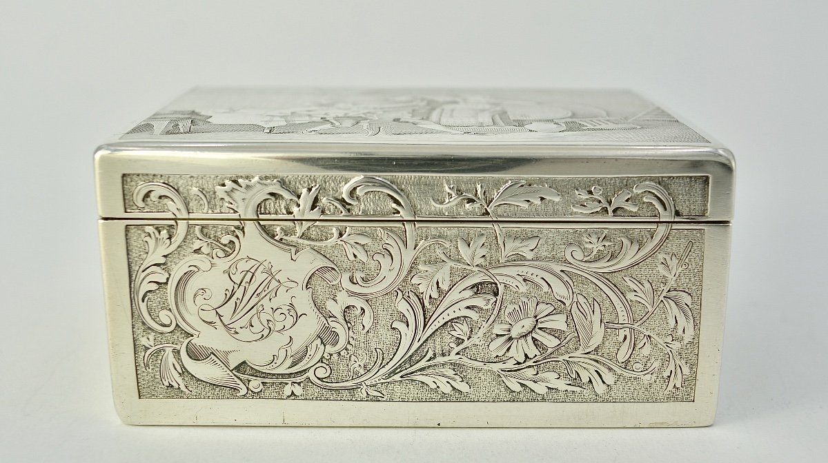 Silver Cigarillo Box France Circa 1914-photo-3