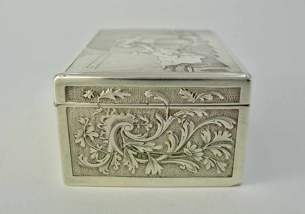 Silver Cigarillo Box France Circa 1914-photo-2