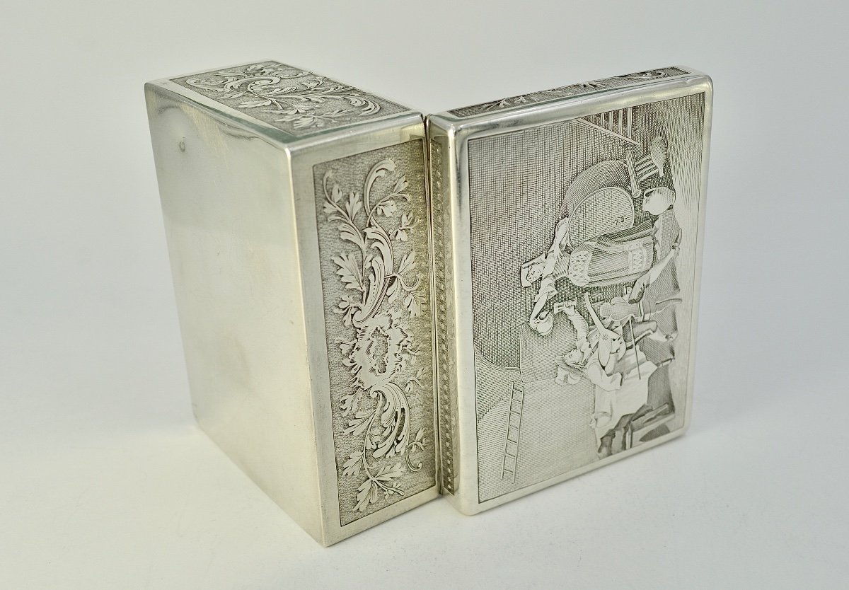 Silver Cigarillo Box France Circa 1914-photo-5