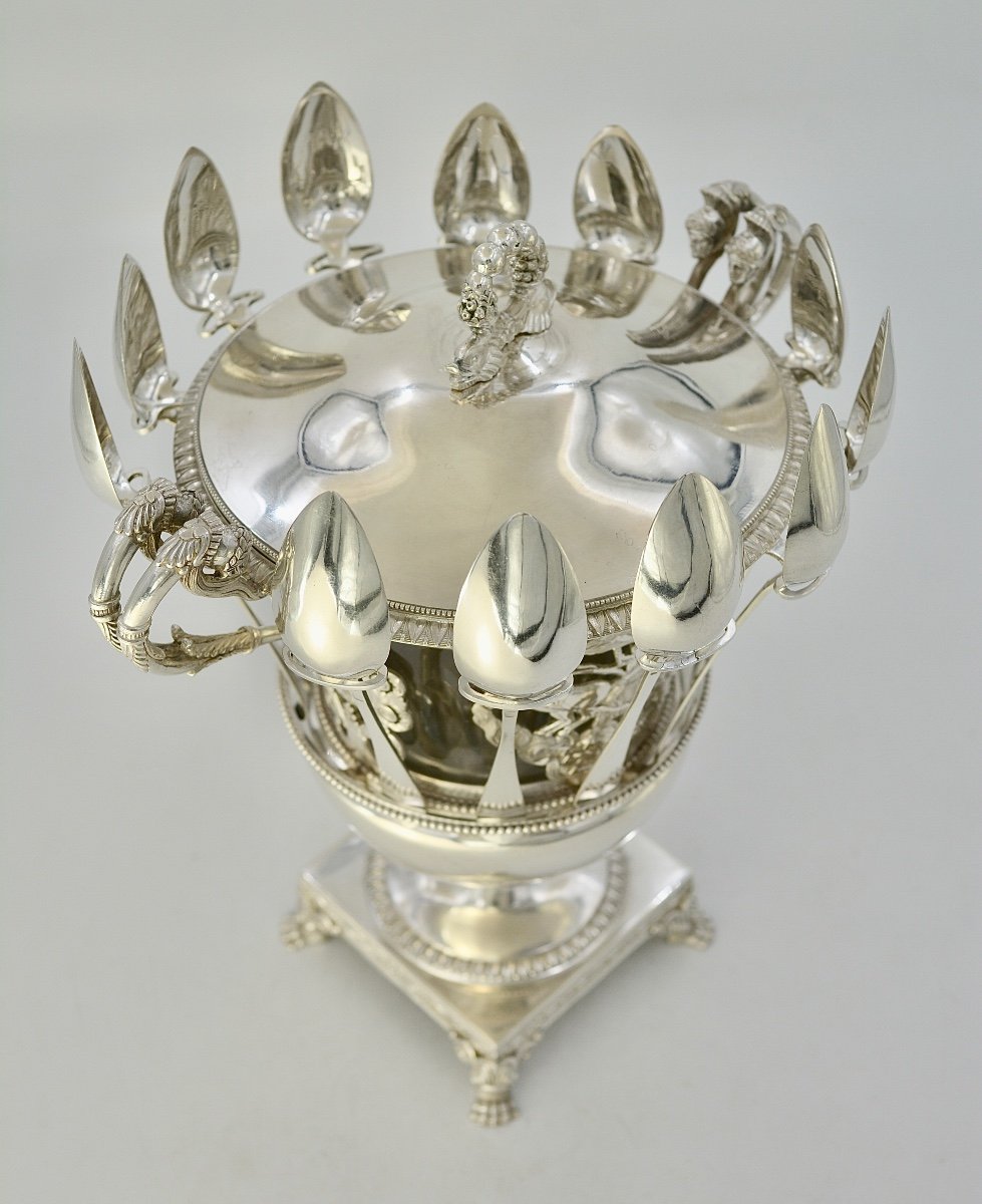 Jam Maker In Crystal And Silver, France Circa 1819 -photo-3