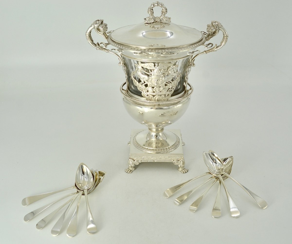 Jam Maker In Crystal And Silver, France Circa 1819 -photo-2