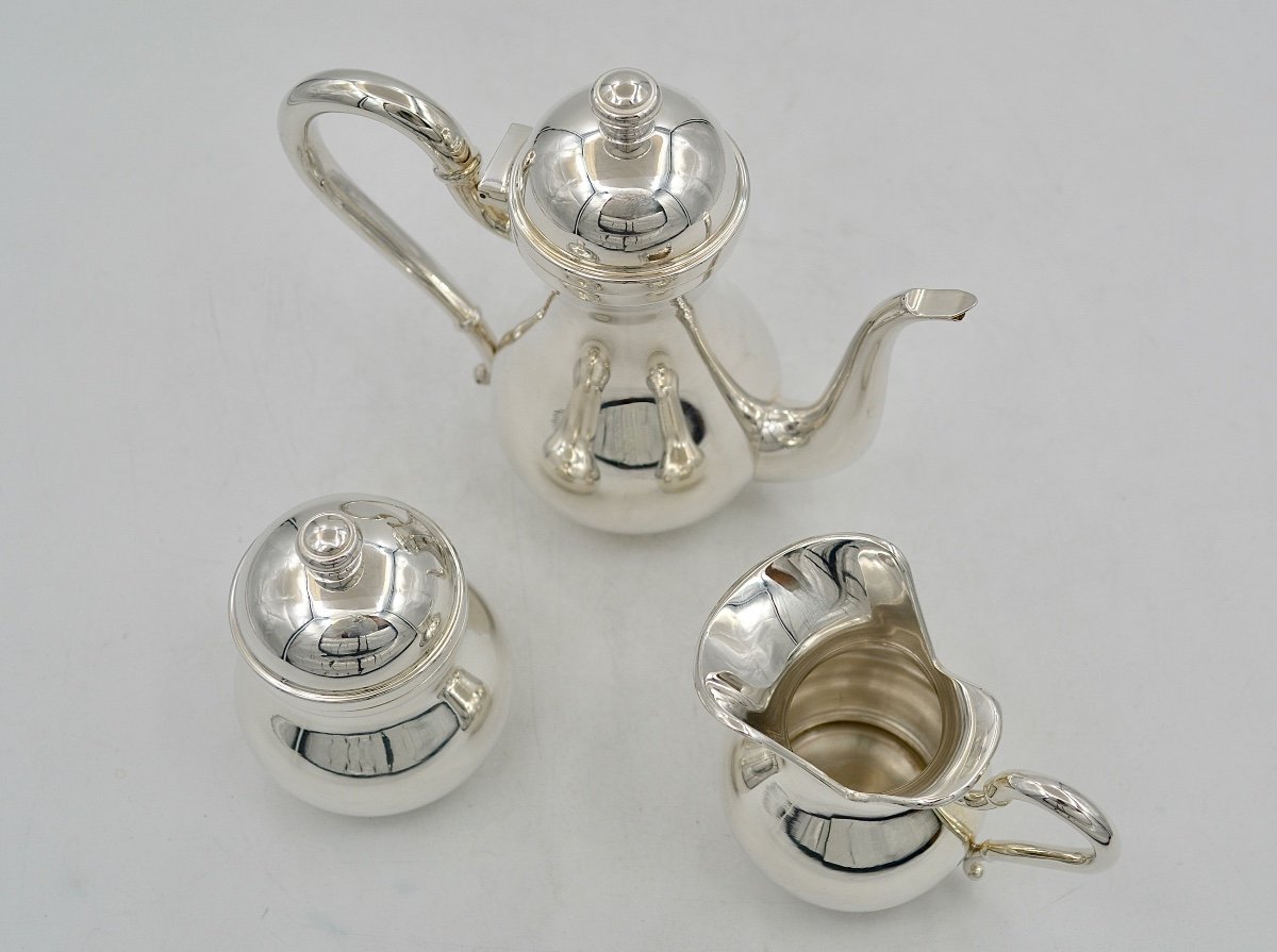 Selfish Tea Service In Silver, Italy 20th Century. -photo-4