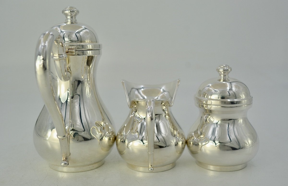 Selfish Tea Service In Silver, Italy 20th Century. -photo-7