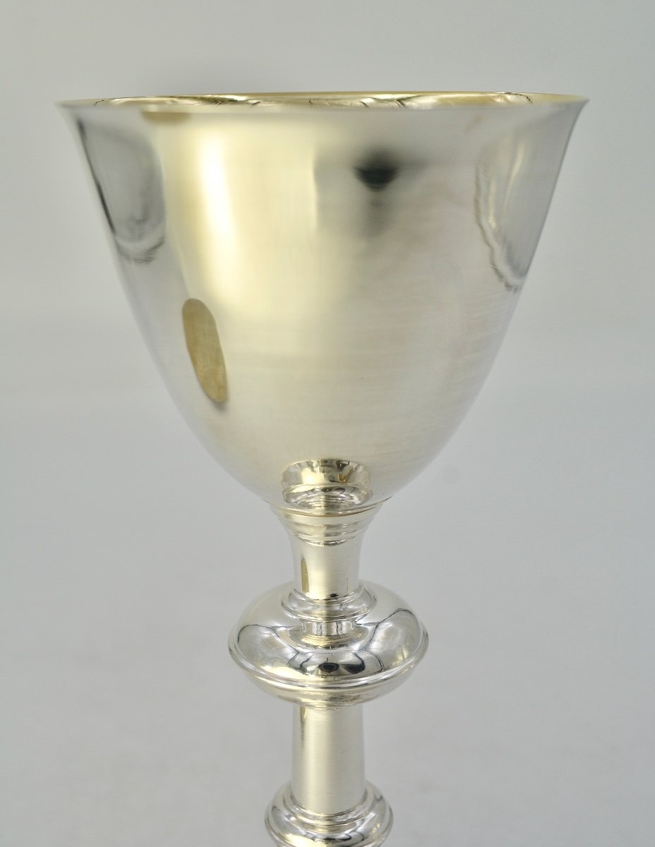 Chalice And Its Paten In Silver And Gilded Silver. France End Of The 19th Century. -photo-7