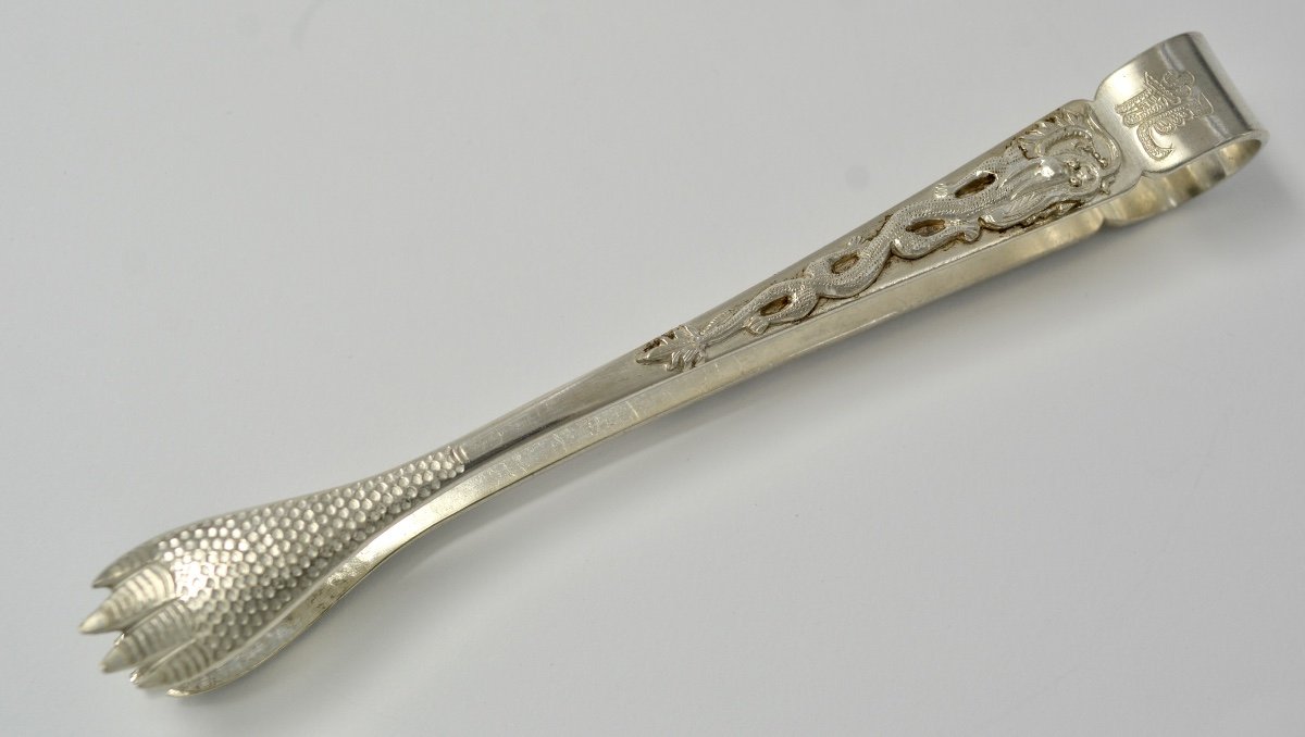 China Circa 1900. Silver Ice Tongs -photo-2