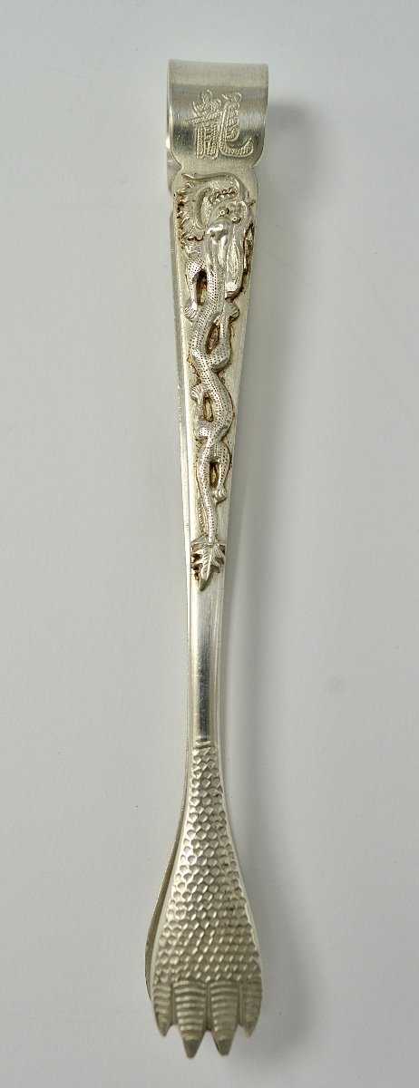 China Circa 1900. Silver Ice Tongs -photo-3