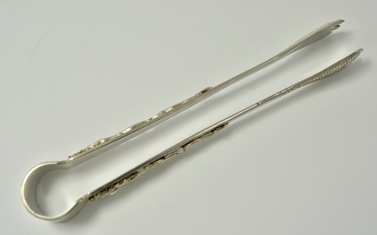 China Circa 1900. Silver Ice Tongs -photo-1