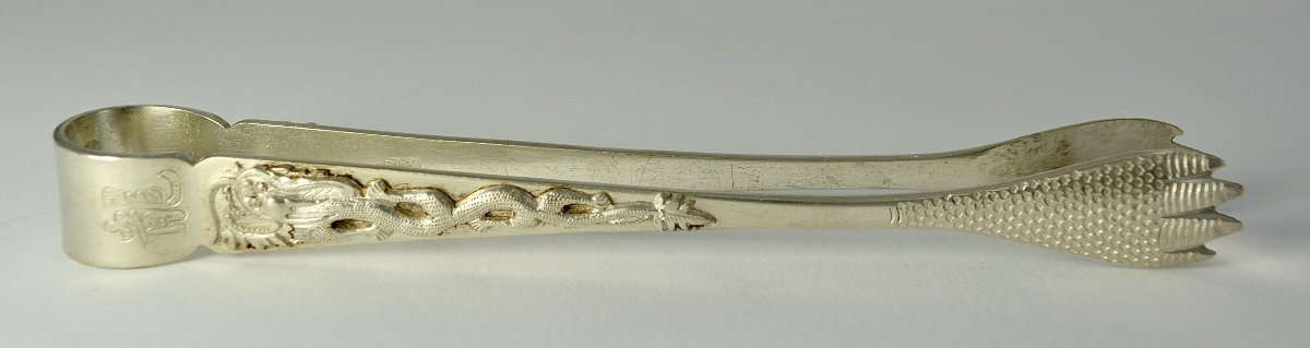 China Circa 1900. Silver Ice Tongs -photo-2