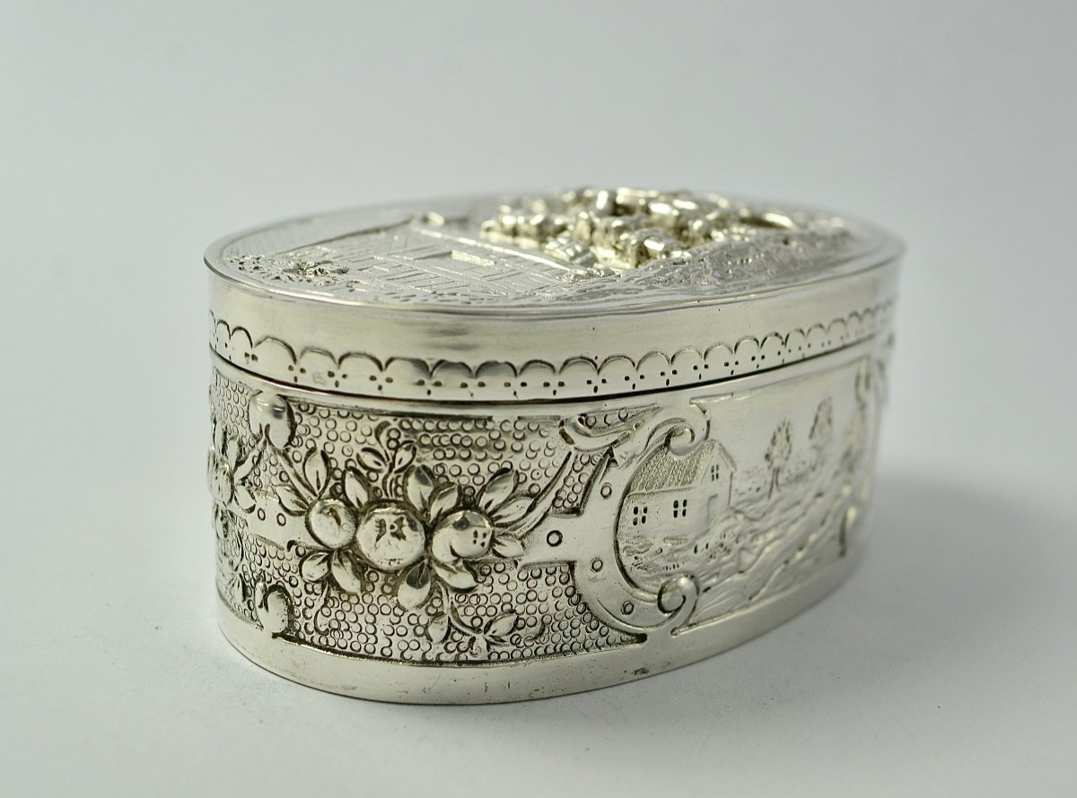 Oval Silver Box, Germany Circa 1900-photo-3