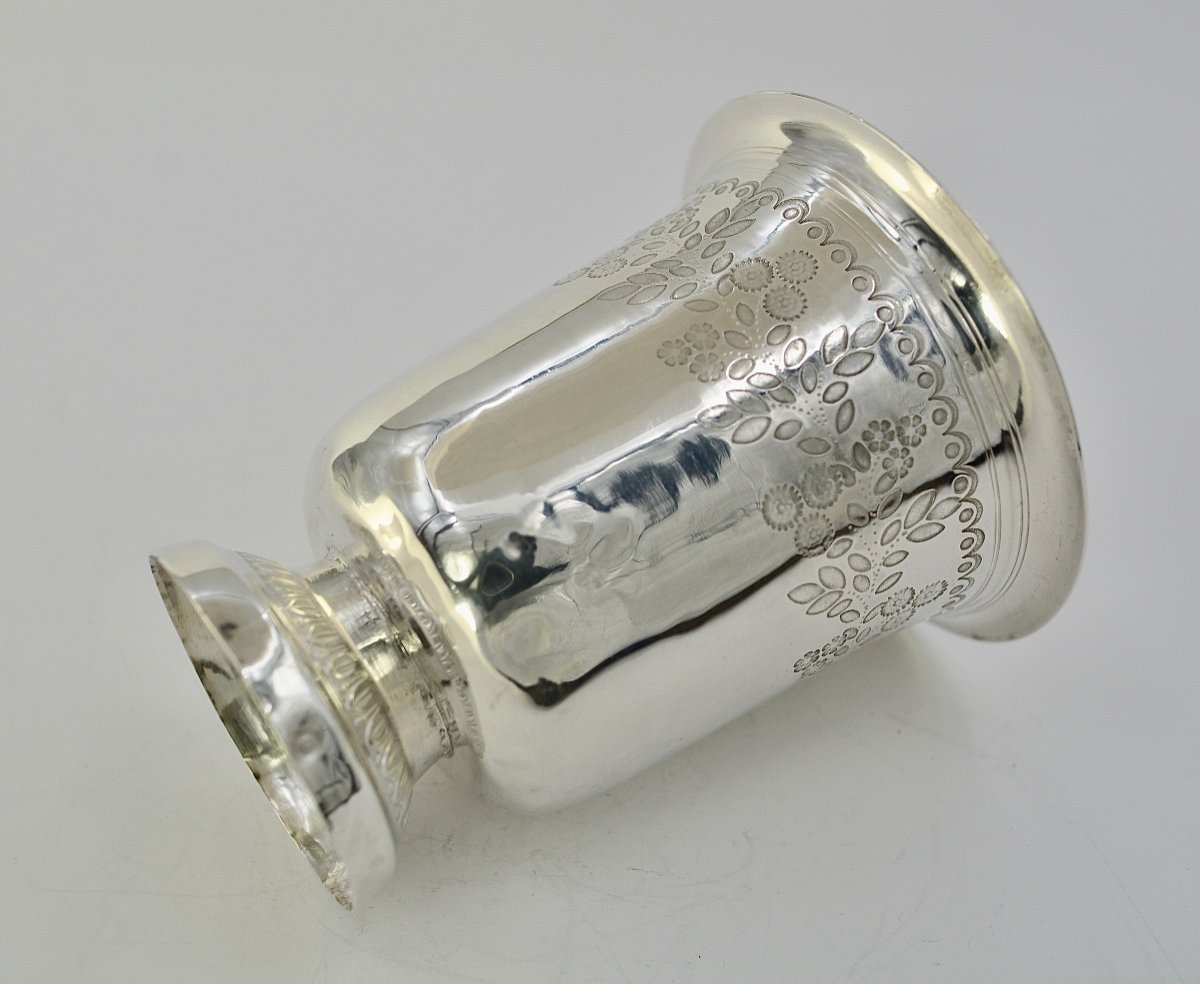 Timbale Tulipe En Argent France Vers 1850-photo-4