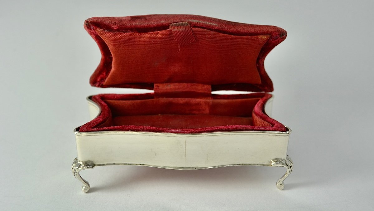 Box / Needle Cushion In Fabric And Silver, United Kingdom Circa 1900-photo-6